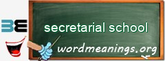 WordMeaning blackboard for secretarial school